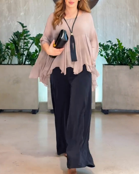 Bluse mit stilvollem, einfarbigem Design