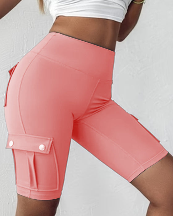 Shorts mit hoher Taille und Taschen