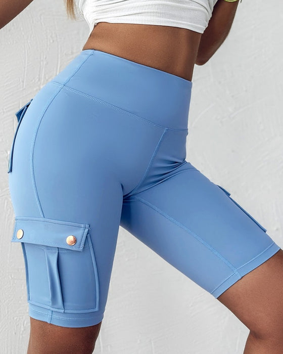 Shorts mit hoher Taille und Taschen