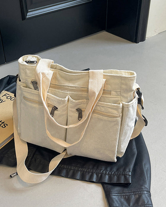 Einfarbige Cordtasche