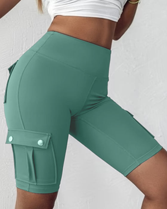 Shorts mit hoher Taille und Taschen