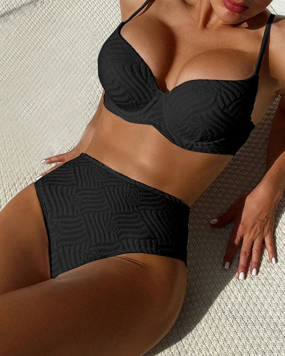 Bikini Sexy Einfarbig Push-Up