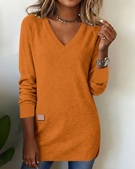 Sweatshirt Modisches mit V-Ausschnitt