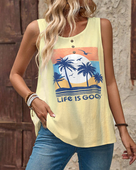 Ärmelloses Tank-Top Einfach bedruckt