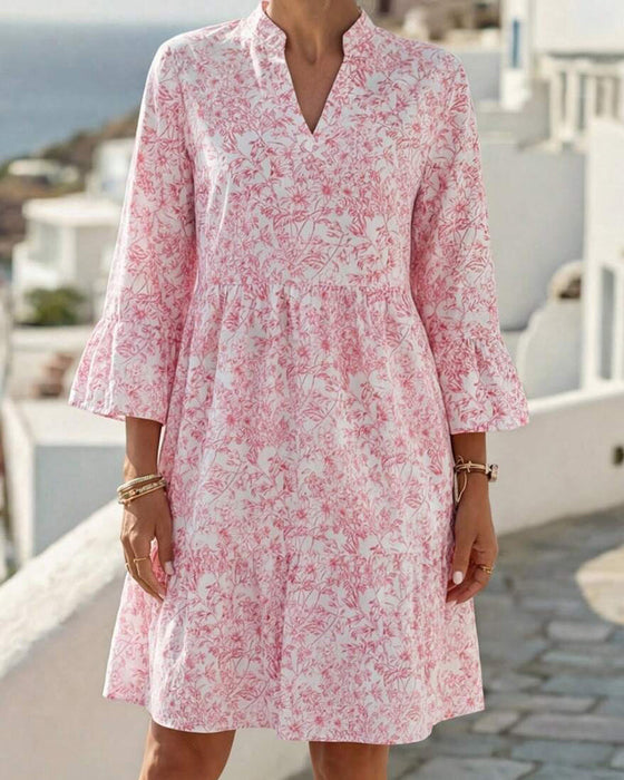 Kleid Blumig V-Ausschnitt Kuchen