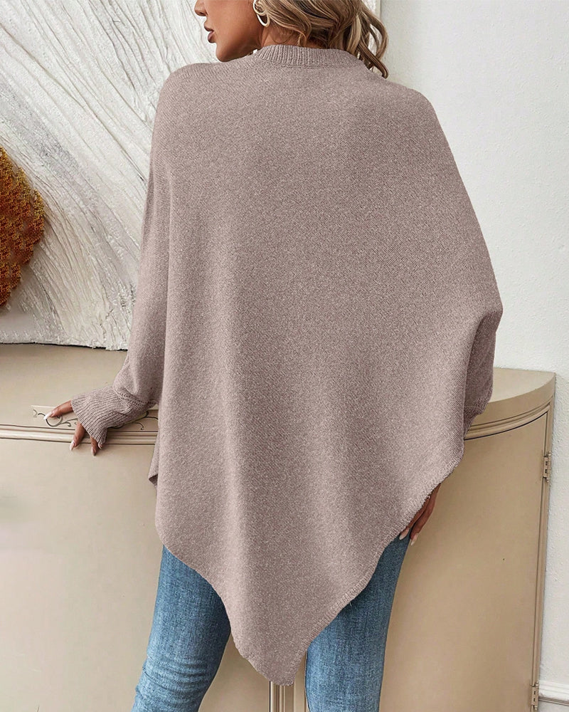 Blumiges Weites Sweatshirt mit Fledermausärmeln