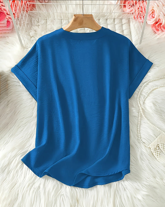Bluse Lockere Einfarbige Damenfreizeitliche