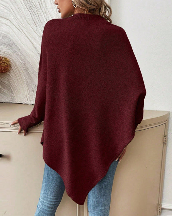 Blumiges Weites Sweatshirt mit Fledermausärmeln