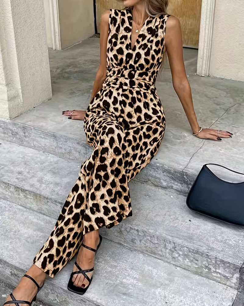 Overall Leopard Druck Ärmellos