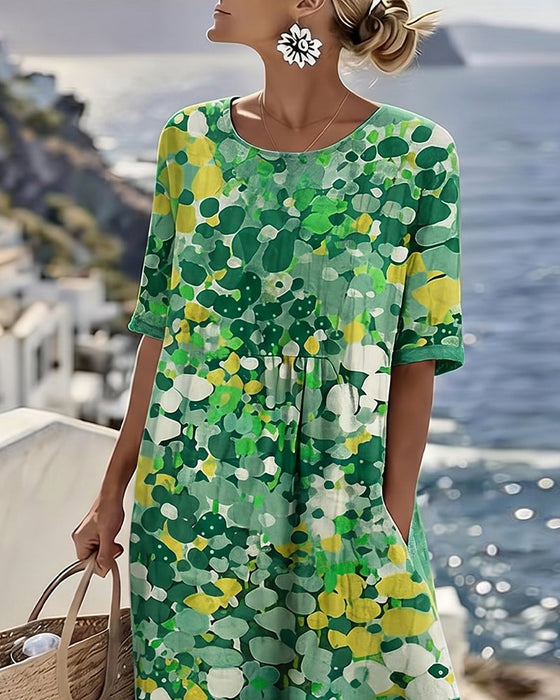 Kleid Blumenbedruckt Locker