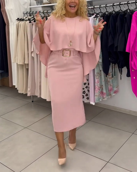 Kleid Fashionabler Runder Hals Elegant