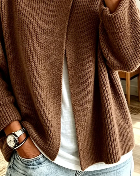Cardigan Einfarbig Langarm