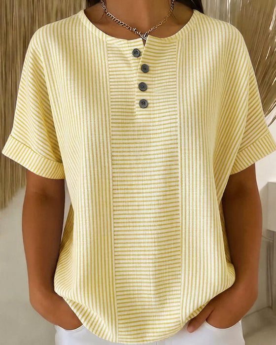 Bluse Rundhals Kurzarm