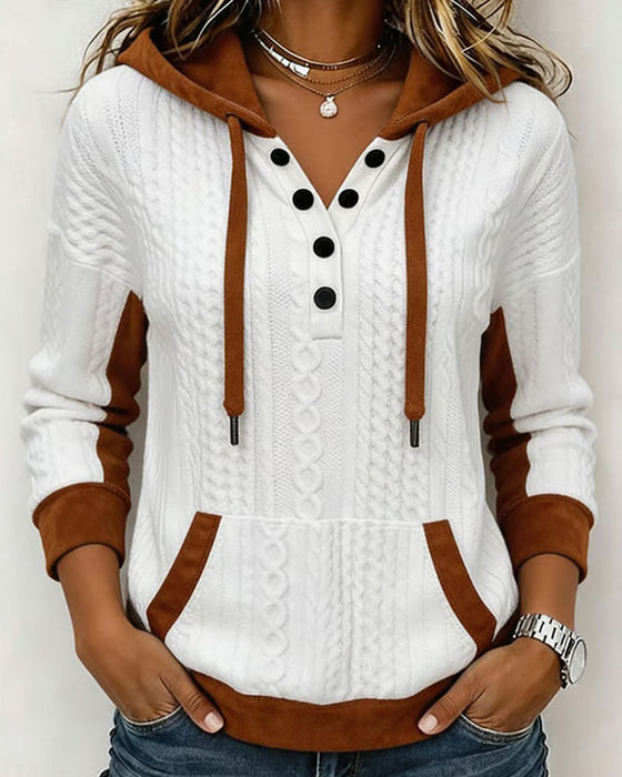 Hoodie Langarm Farbblock