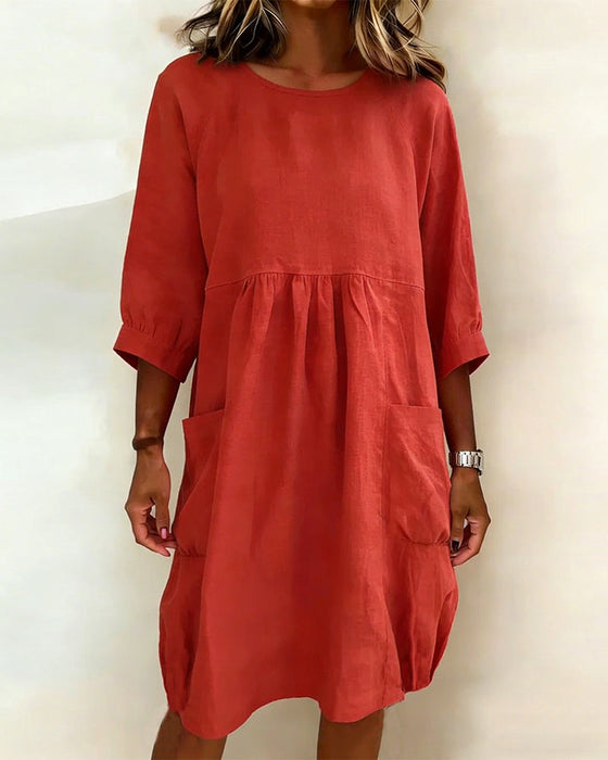 Kleid Dreiviertelärmel Weit