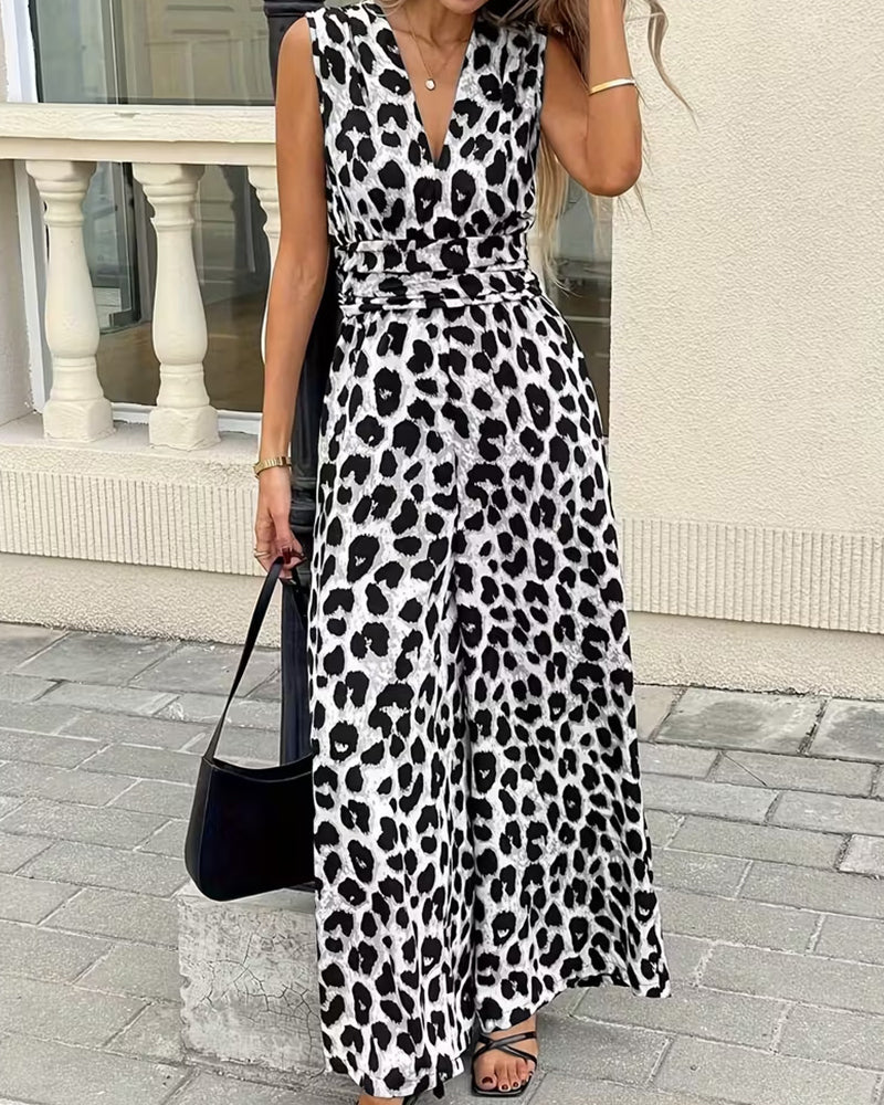 Overall Leopard Druck Ärmellos
