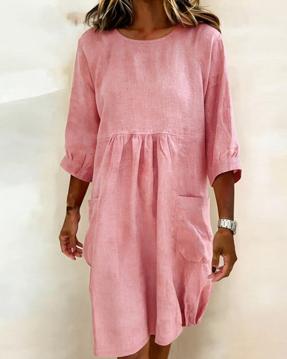 Kleid Dreiviertelärmel Weit
