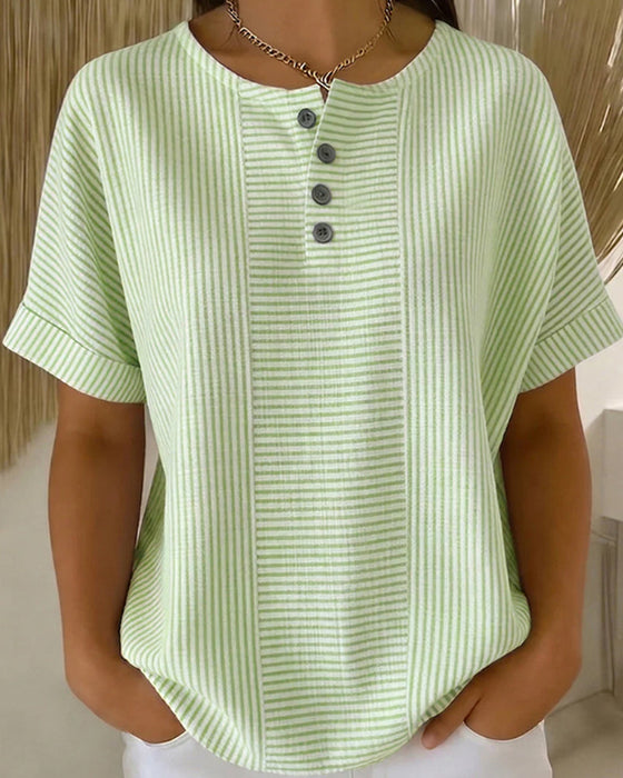 Bluse Rundhals Kurzarm