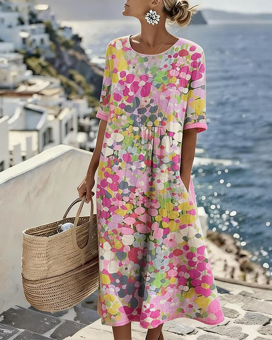 Kleid Blumenbedruckt Locker