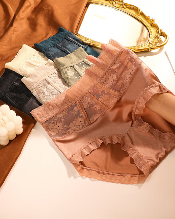 Hochtaillierte Spitzenunterhose für Damen