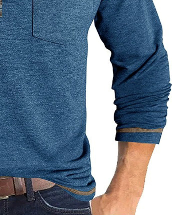 Bluse Herren Knopf Revers Polo