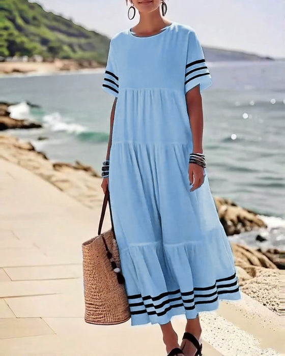 Kleid Modisch Urlaub Kurzärmelig