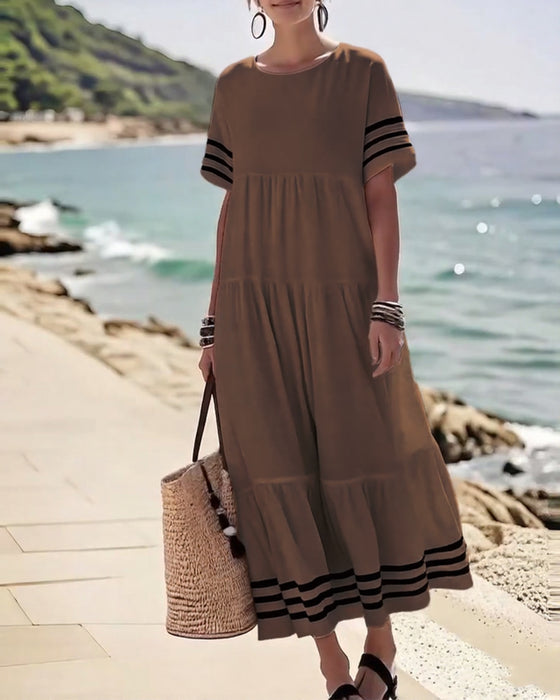 Kleid Modisch Urlaub Kurzärmelig