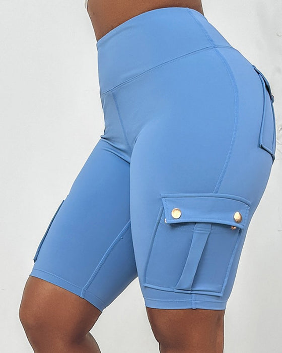 Shorts mit hoher Taille und Taschen