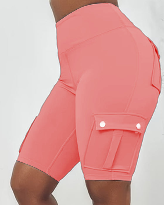 Shorts mit hoher Taille und Taschen