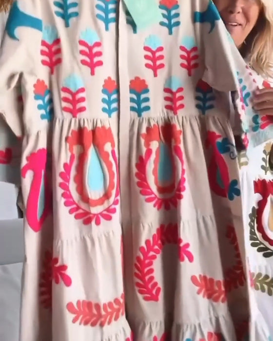Kleid Blumen Grafischer Druck