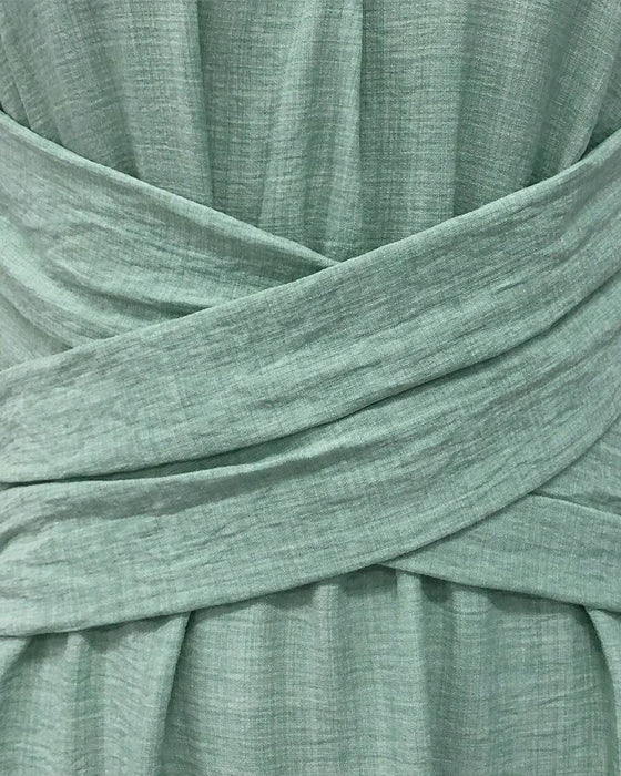 Kleid Überschneidung Taille Ärmellos