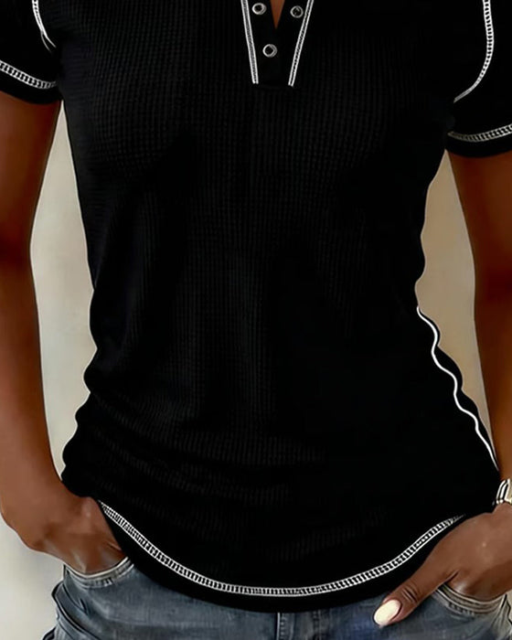 T-Shirt Webung Waffle Henley
