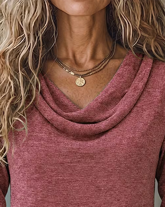 Oberteil Mock Neck Langarm Uni