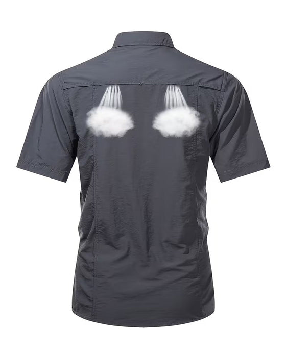 Hemd Aus Atmungsaktivem Material Kurzarm Lässiger Look