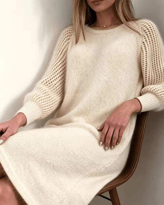 Pulloverkleid Rundhals 3/4 Ärmel