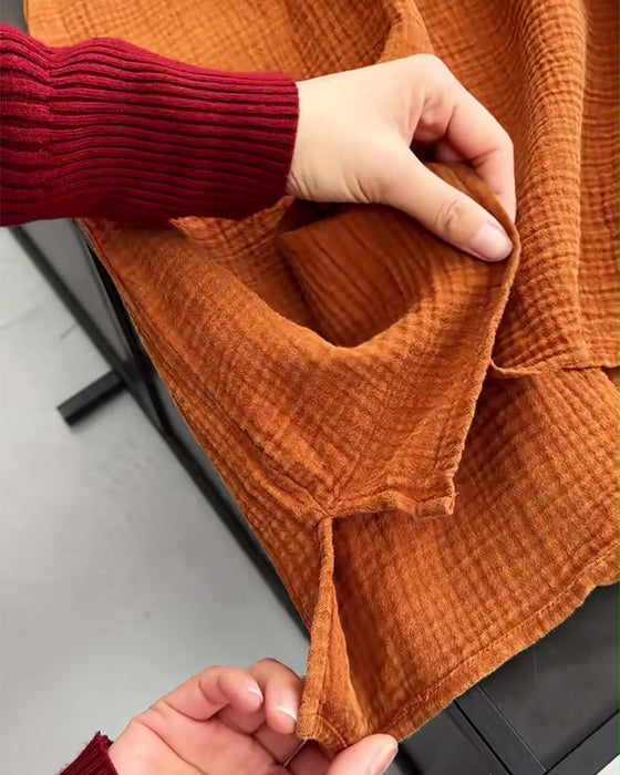 Kleid Langarm Einfarbig Einfacher Kragen
