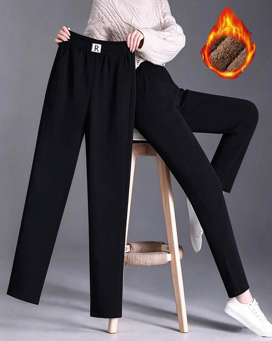 Hose Hohe Taille Fleece-gefüttert Verdickt Jogger