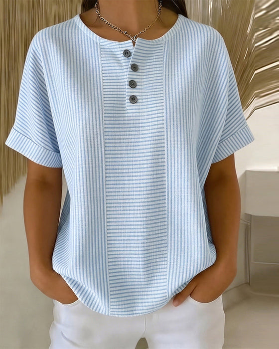 Bluse Rundhals Kurzarm