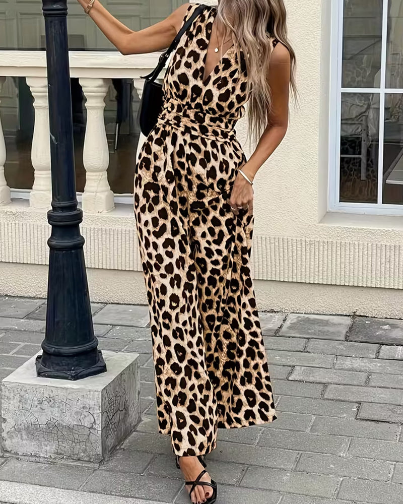 Overall Leopard Druck Ärmellos