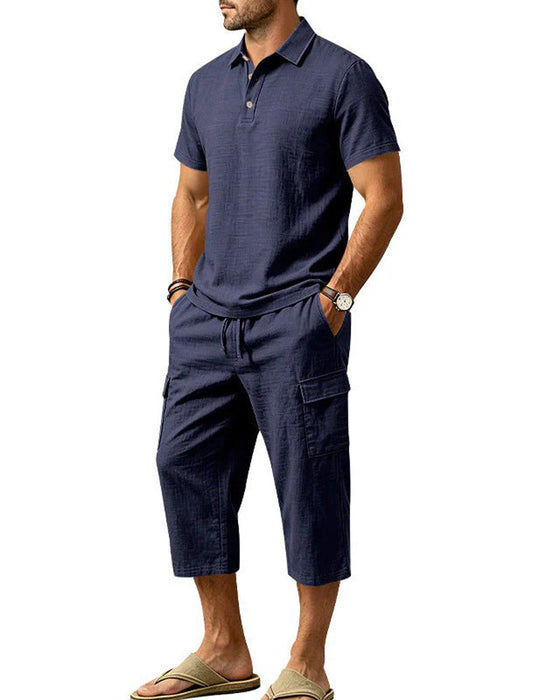 Set Polo Oberteil Capri Hose