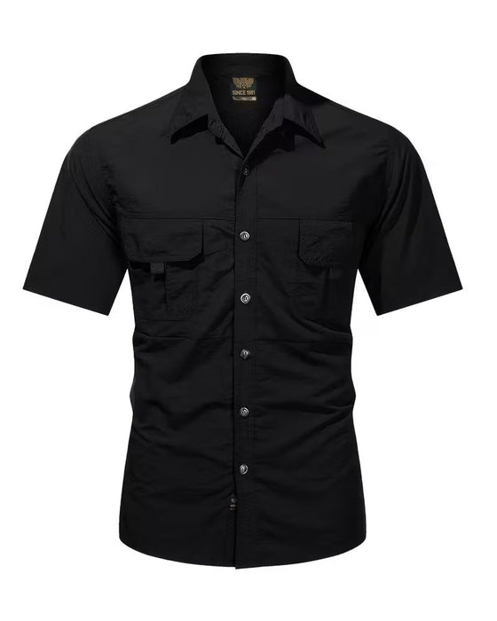 Hemd Aus Atmungsaktivem Material Kurzarm Lässiger Look