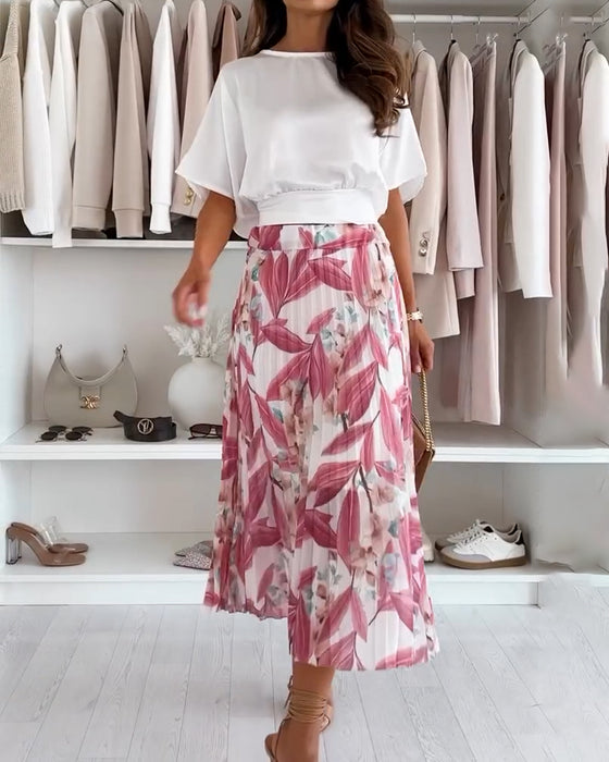 Bluse einfarbig taillenband kurzarm