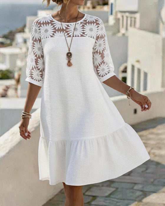 Kleid Daisy Patchwork Waffel