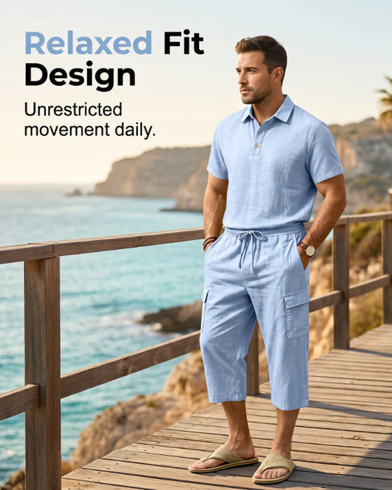 Set Polo Oberteil Capri Hose