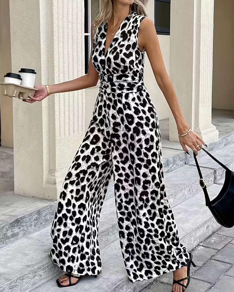 Overall Leopard Druck Ärmellos