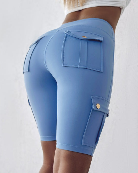 Shorts mit hoher Taille und Taschen