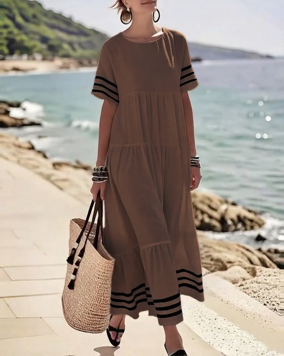 Kleid Modisch Urlaub Kurzärmelig