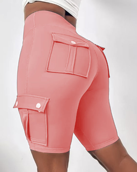 Shorts mit hoher Taille und Taschen