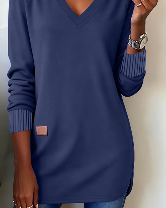 Sweatshirt Modisches mit V-Ausschnitt