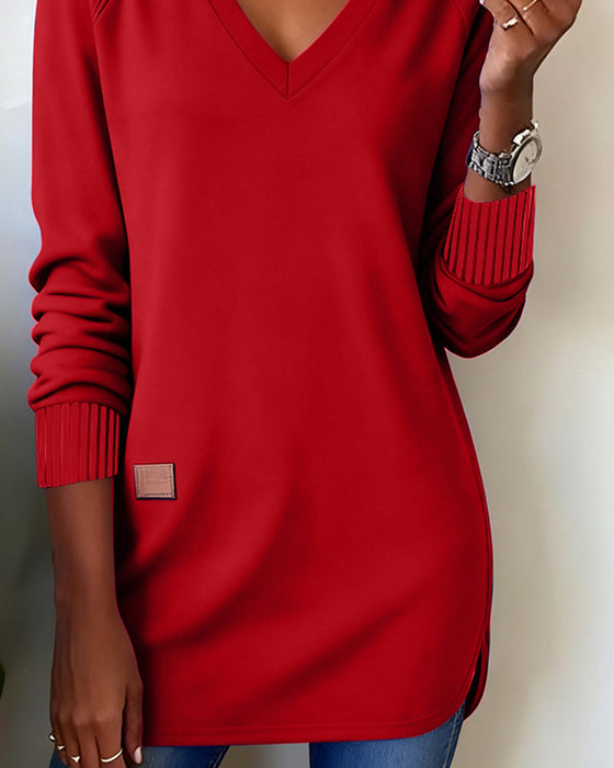 Sweatshirt Modisches mit V-Ausschnitt